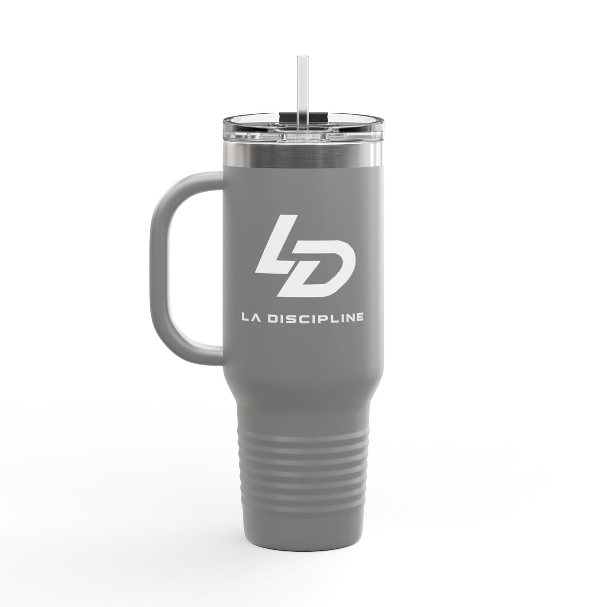La Discipline 40oz Insulated Travel Mug — Large Stainless Steel Tumbler with Handle &amp; Straw Printify
