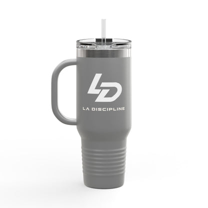 La Discipline 40oz Insulated Travel Mug — Large Stainless Steel Tumbler with Handle &amp; Straw Printify