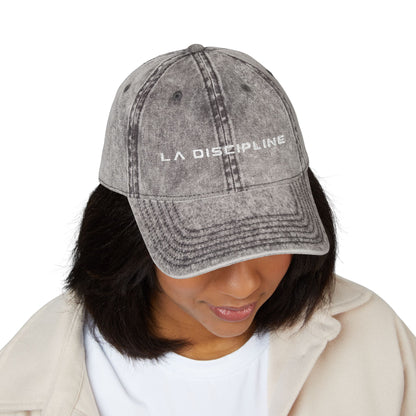La Discipline Vintage Embroidered Cap — Washed Red Baseball Hat Printify