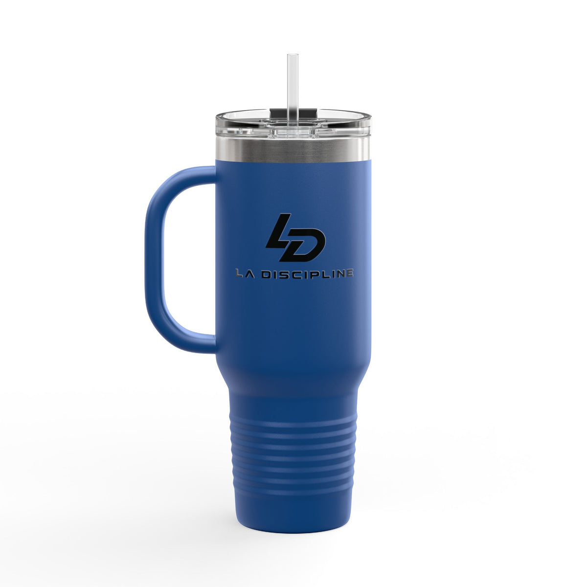 La Discipline 40oz Insulated Travel Mug – Large Stainless Steel Tumbler with Straw &amp; Handle Printify
