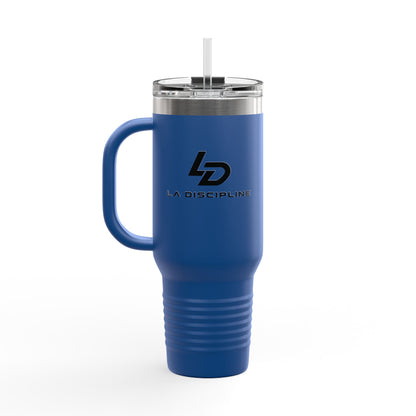 La Discipline 40oz Insulated Travel Mug – Large Stainless Steel Tumbler with Straw &amp; Handle Printify