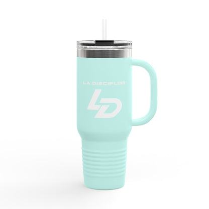 La Discipline 40oz Insulated Travel Mug — Large Stainless Steel Tumbler with Handle &amp; Straw Printify