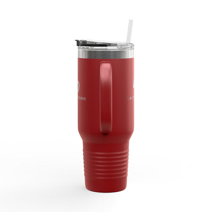 La Discipline 40oz Insulated Travel Mug – Large Stainless Steel Tumbler with Straw &amp; Handle Printify
