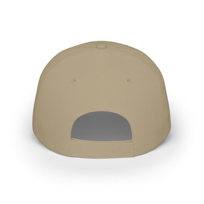 LD Embroidered Low Profile Baseball Cap — Red Minimalist Logo Hat Printify