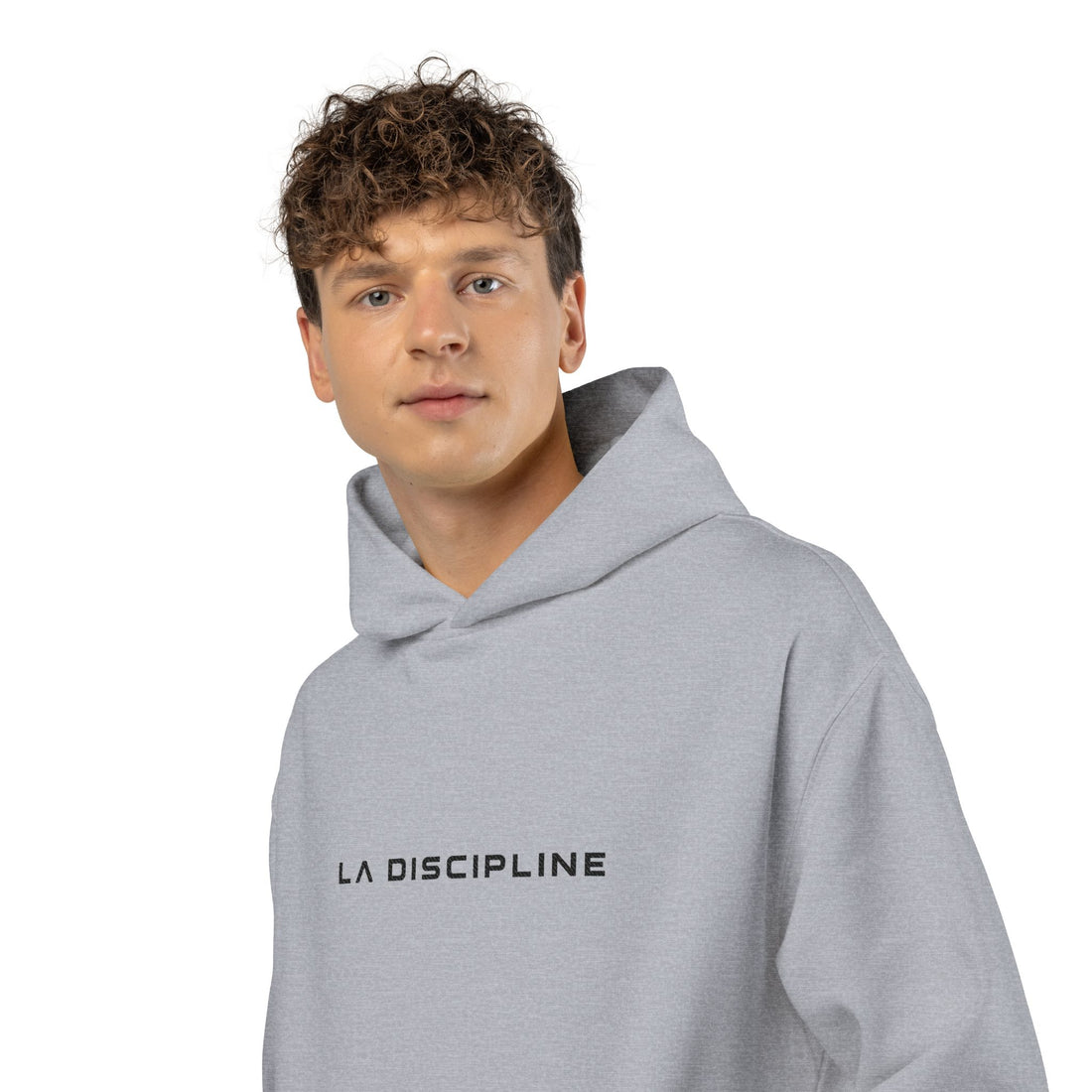 La Discipline Hoodie — Minimalist French Text Relaxed Pullover Printify