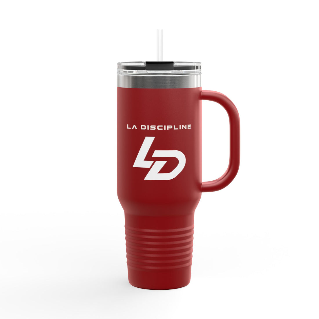 La Discipline 40oz Insulated Travel Mug — Large Stainless Steel Tumbler with Handle &amp; Straw Printify