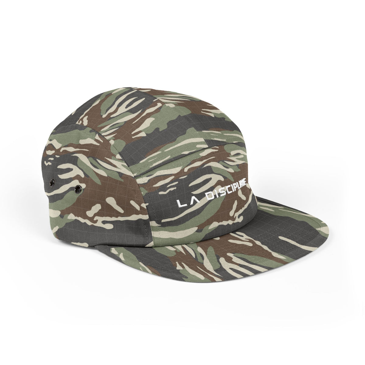 Embroidered 5-Panel Cap — "LA DISCIPLINE" Minimal Logo Printify