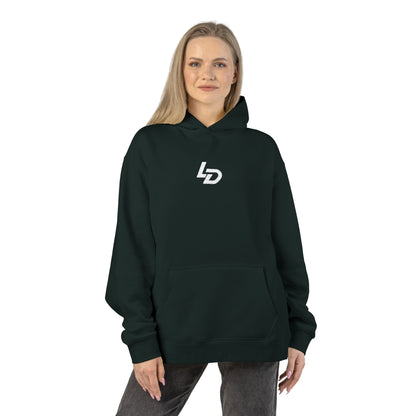 Minimal LD Logo Hoodie — Black Casual Streetwear Hoodie Printify
