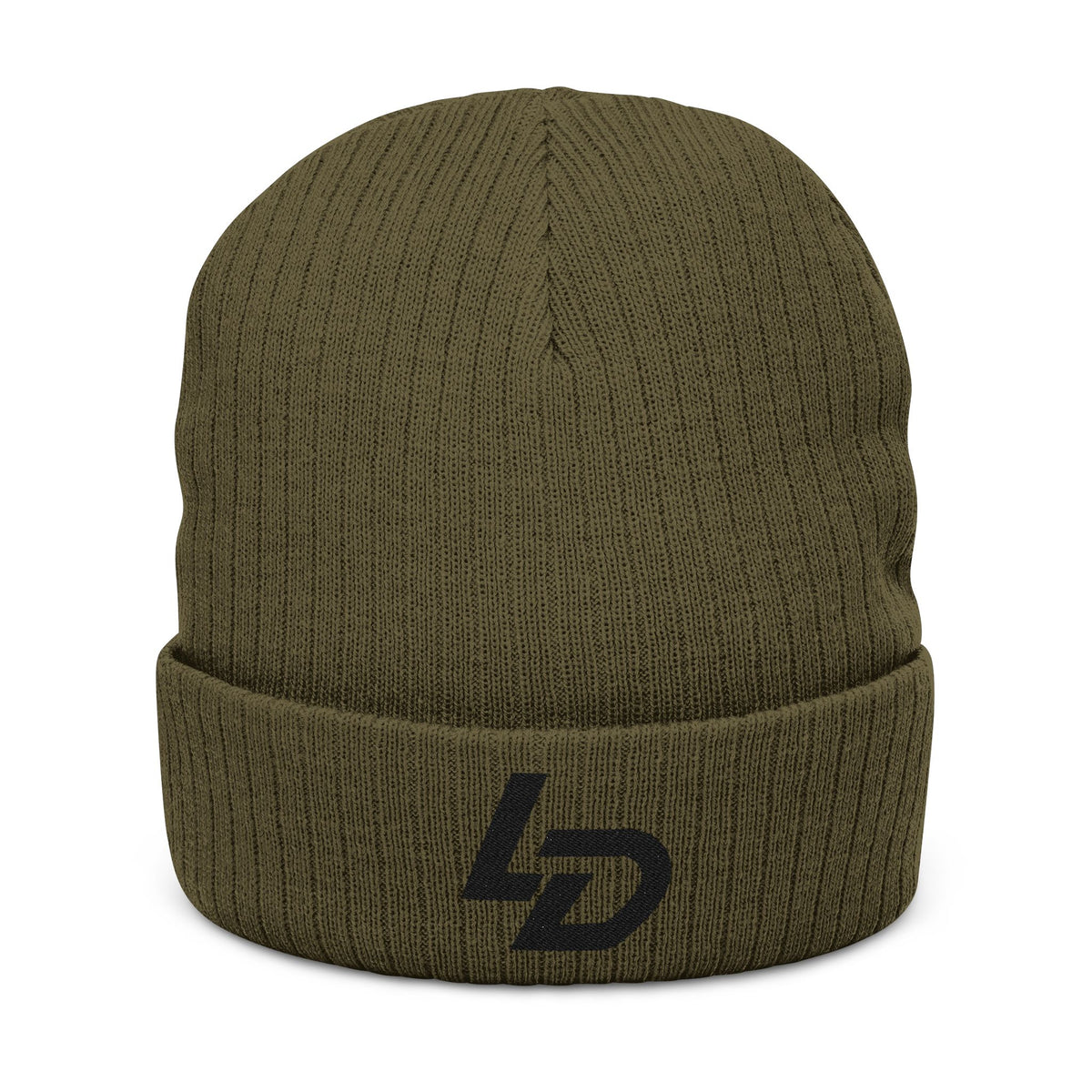 Embroidered LD Ribbed Knit Beanie — Cozy Casual Winter Hat Printify