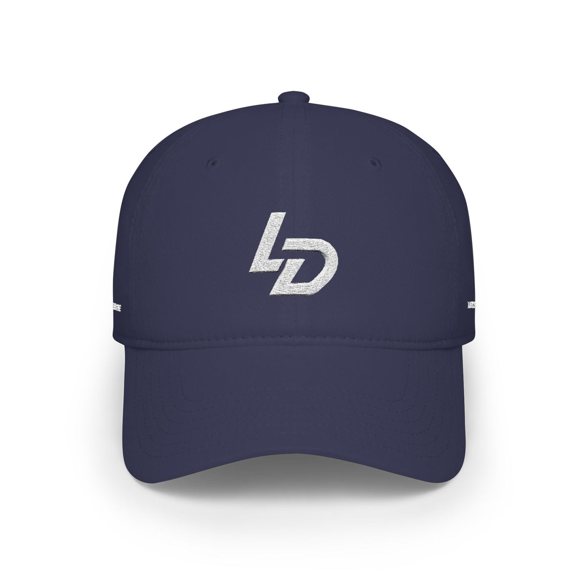 LD Embroidered Low Profile Baseball Cap — Red Minimalist Logo Hat Printify