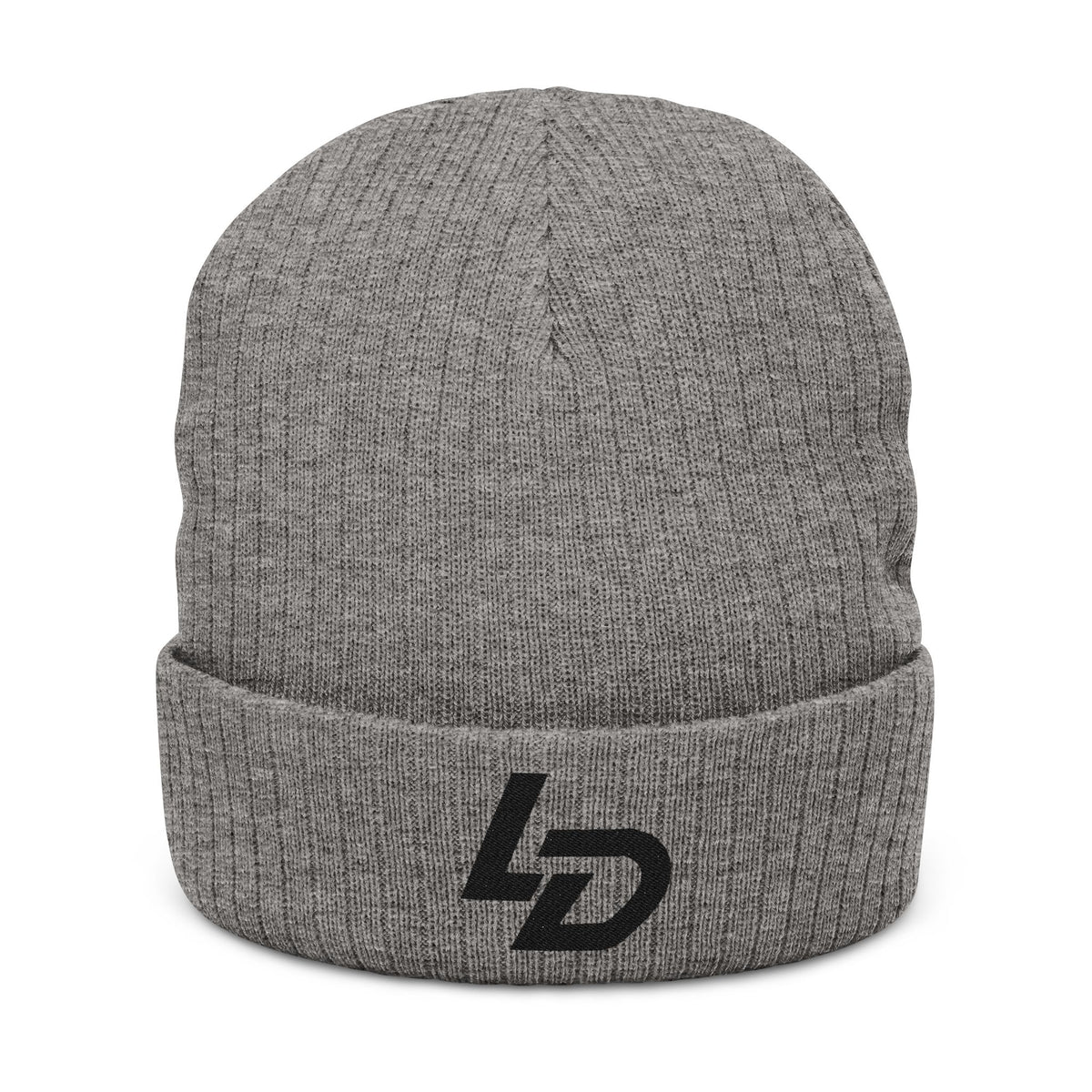 Embroidered LD Ribbed Knit Beanie — Cozy Casual Winter Hat Printify