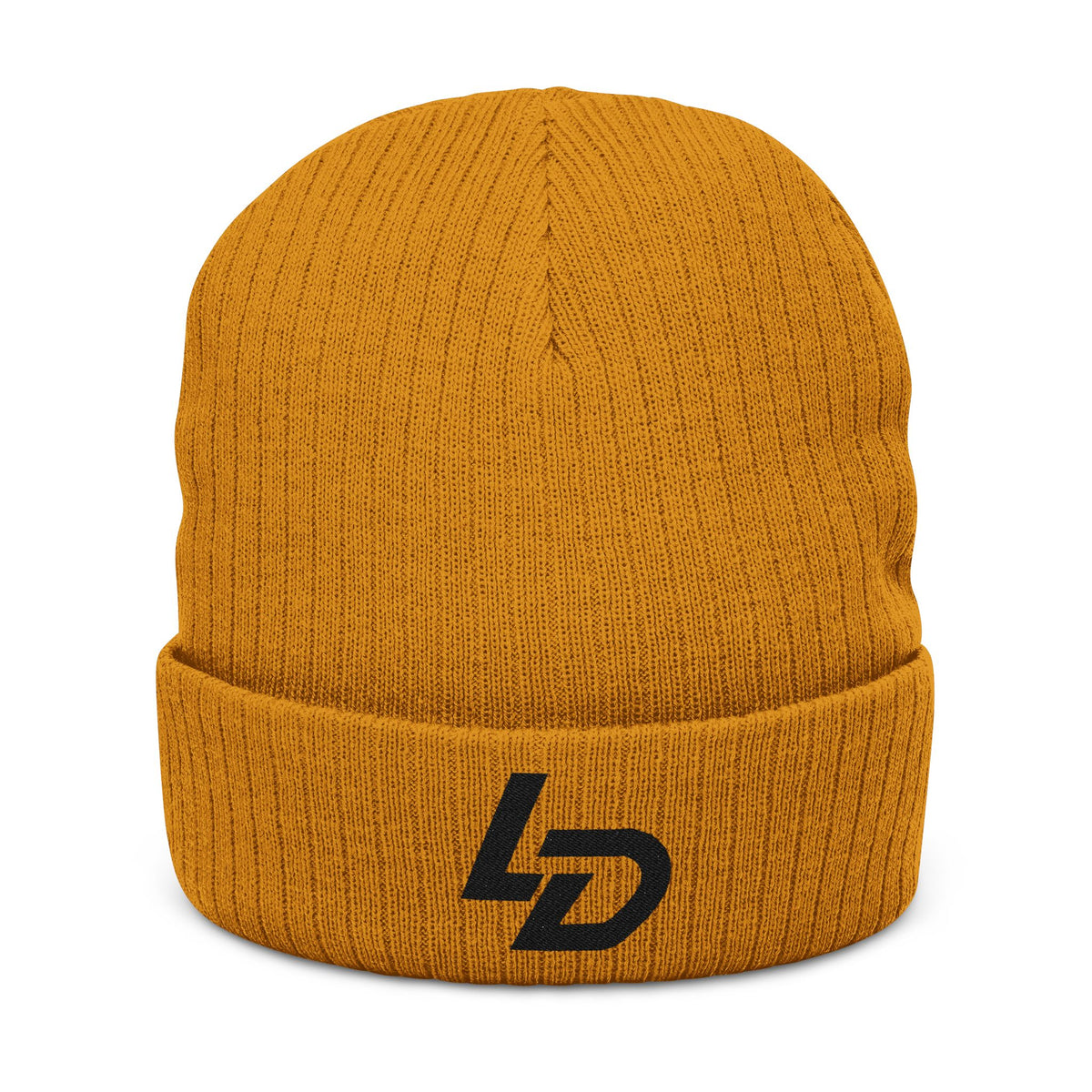 Embroidered LD Ribbed Knit Beanie — Cozy Casual Winter Hat Printify