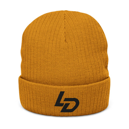 Embroidered LD Ribbed Knit Beanie — Cozy Casual Winter Hat Printify