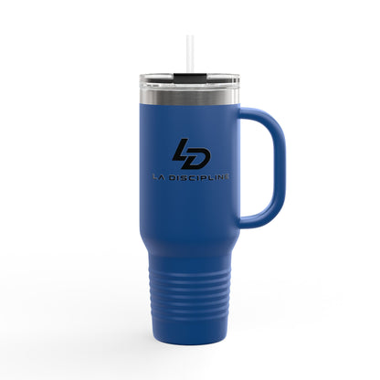 La Discipline 40oz Insulated Travel Mug – Large Stainless Steel Tumbler with Straw &amp; Handle Printify