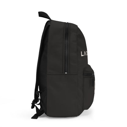 La Discipline Logo Backpack — Minimalist Black Logo Daypack for Gym, School &amp; Travel Printify