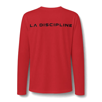 La Discipline Long Sleeve Tee — Minimal LD Logo Performance Shirt Printify