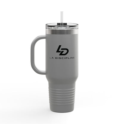 La Discipline 40oz Insulated Travel Mug – Large Stainless Steel Tumbler with Straw &amp; Handle Printify