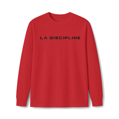 La Discipline Long Sleeve Tee — Minimal Logo Athletic Shirt Printify