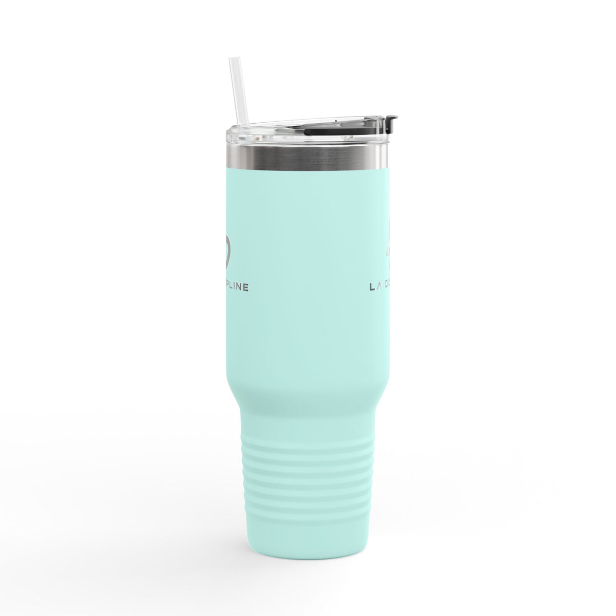 La Discipline 40oz Insulated Travel Mug – Large Stainless Steel Tumbler with Straw &amp; Handle Printify