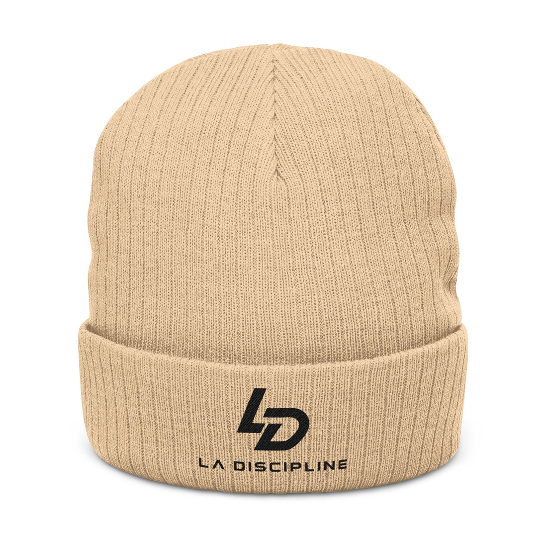 Embroidered Ribbed Beanie – La Discipline Logo Knit Cap Printify