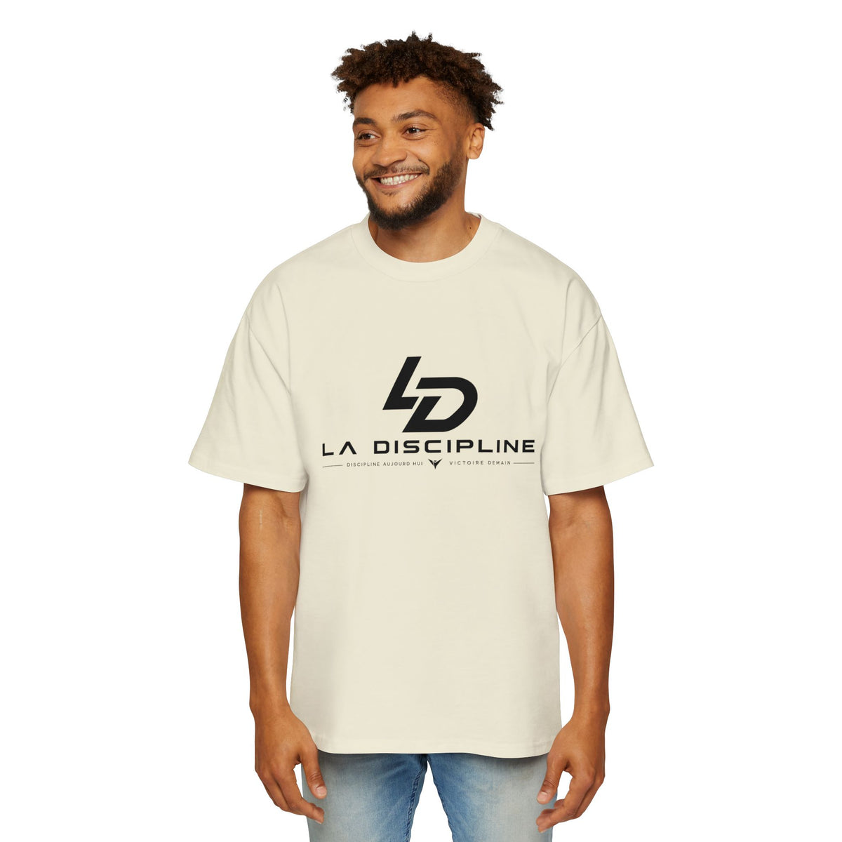 La Discipline Logo Tee — Men's Oversized Graphic Shirt Printify
