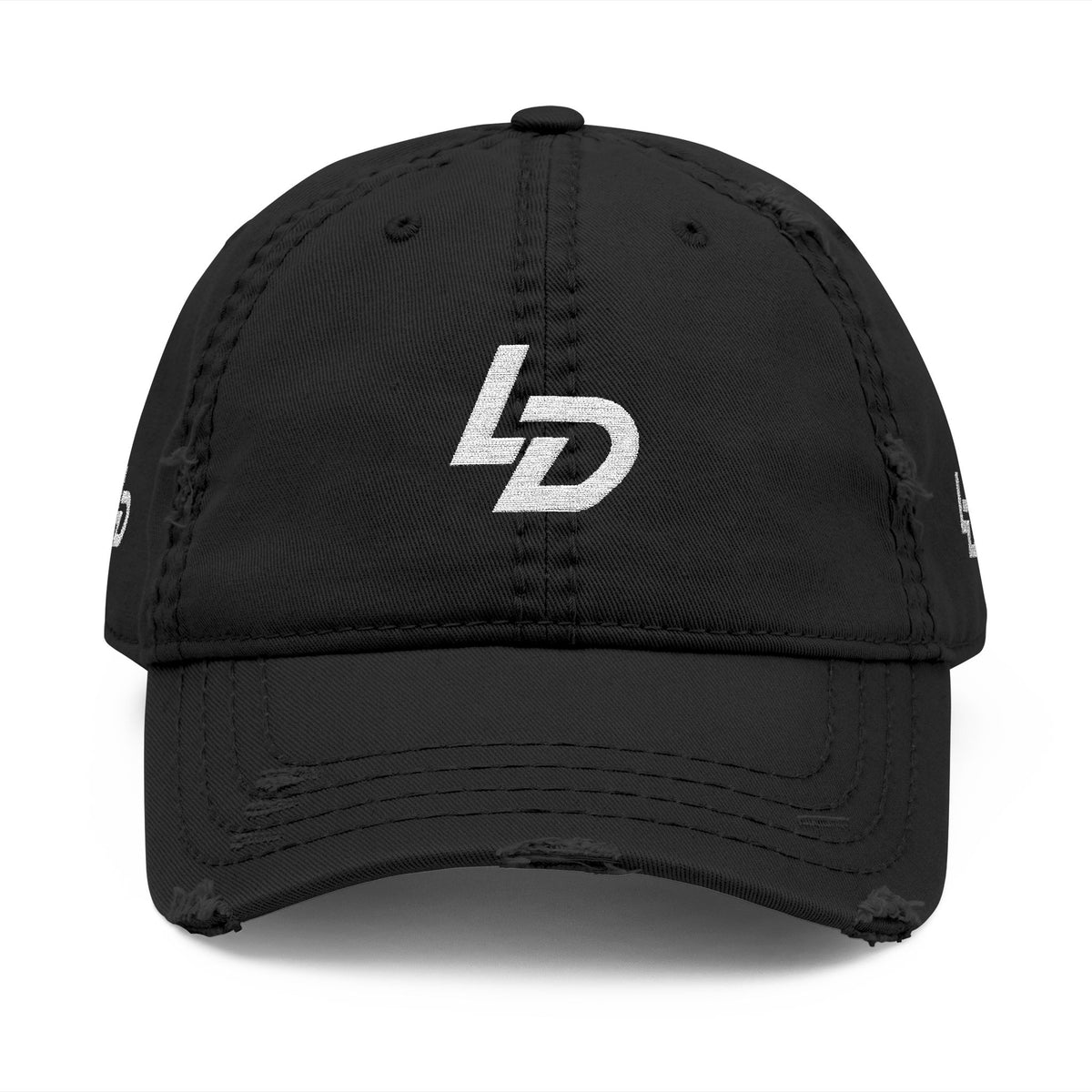 Distressed Embroidered Dad Hat — "LD" Logo &amp; "La Discipline" Back Printify