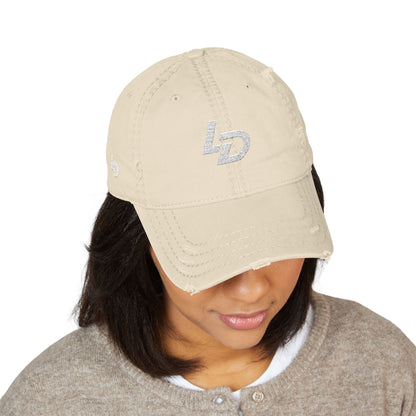 Distressed Embroidered Dad Hat — "LD" Logo &amp; "La Discipline" Back Printify