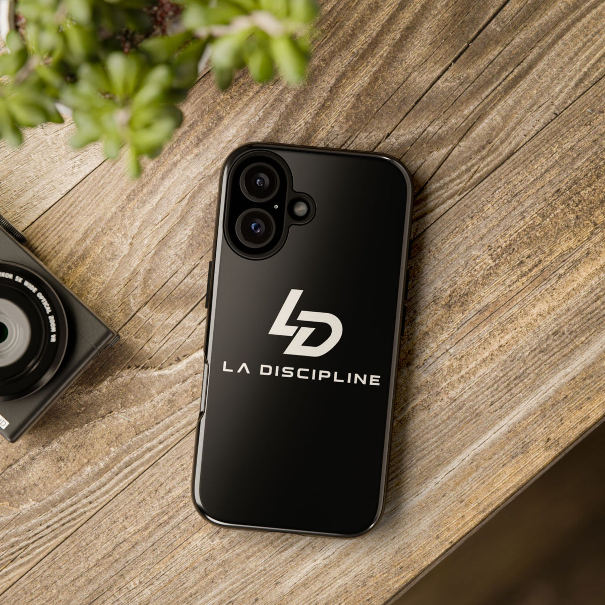 La Discipline Tough Phone Case – Black Gloss Protective Case with LD Logo Printify