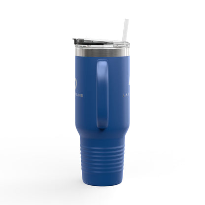 La Discipline 40oz Insulated Travel Mug – Large Stainless Steel Tumbler with Straw &amp; Handle Printify