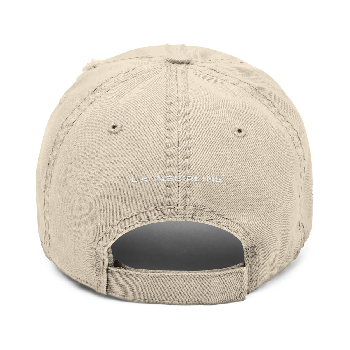 Distressed Embroidered Dad Hat — "LD" Logo &amp; "La Discipline" Back Printify