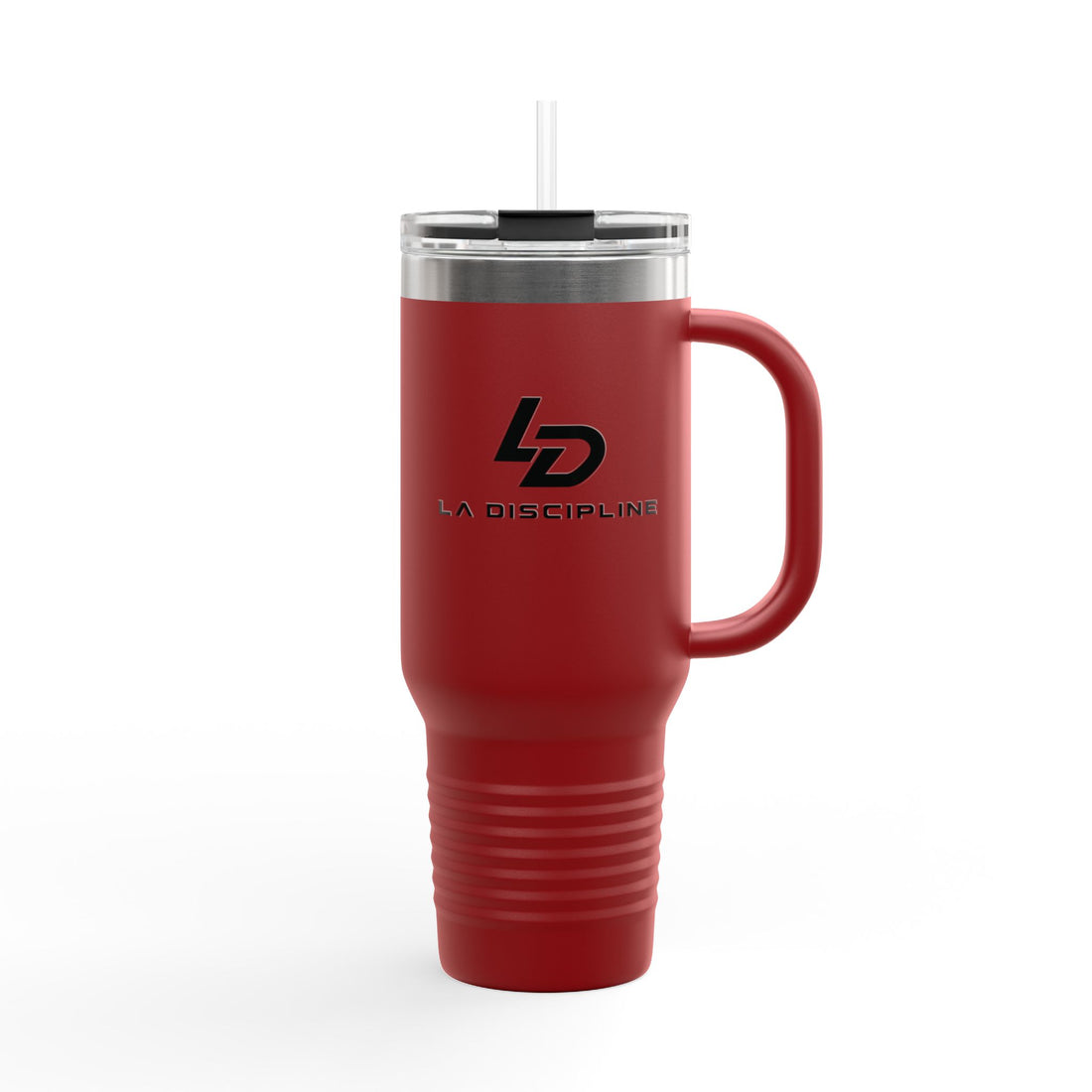 La Discipline 40oz Insulated Travel Mug – Large Stainless Steel Tumbler with Straw &amp; Handle Printify