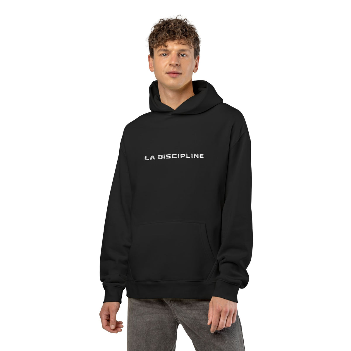 La Discipline Hoodie — Minimal Black Relaxed Streetwear Hoodie Printify