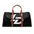 Waterproof Leather-Trim Duffle Bag with Bold Monogram Logo Printify