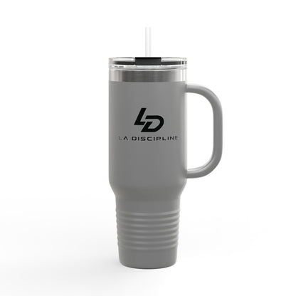 La Discipline 40oz Insulated Travel Mug – Large Stainless Steel Tumbler with Straw &amp; Handle Printify