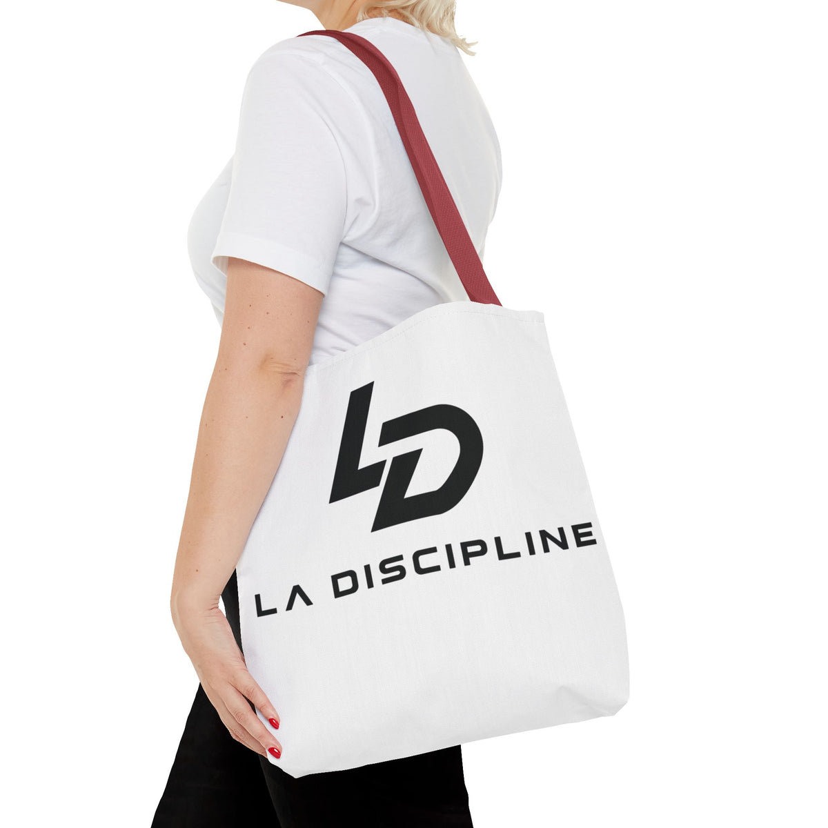 La Discipline Logo Tote Bag – Minimalist Gym &amp; Everyday Carry Printify