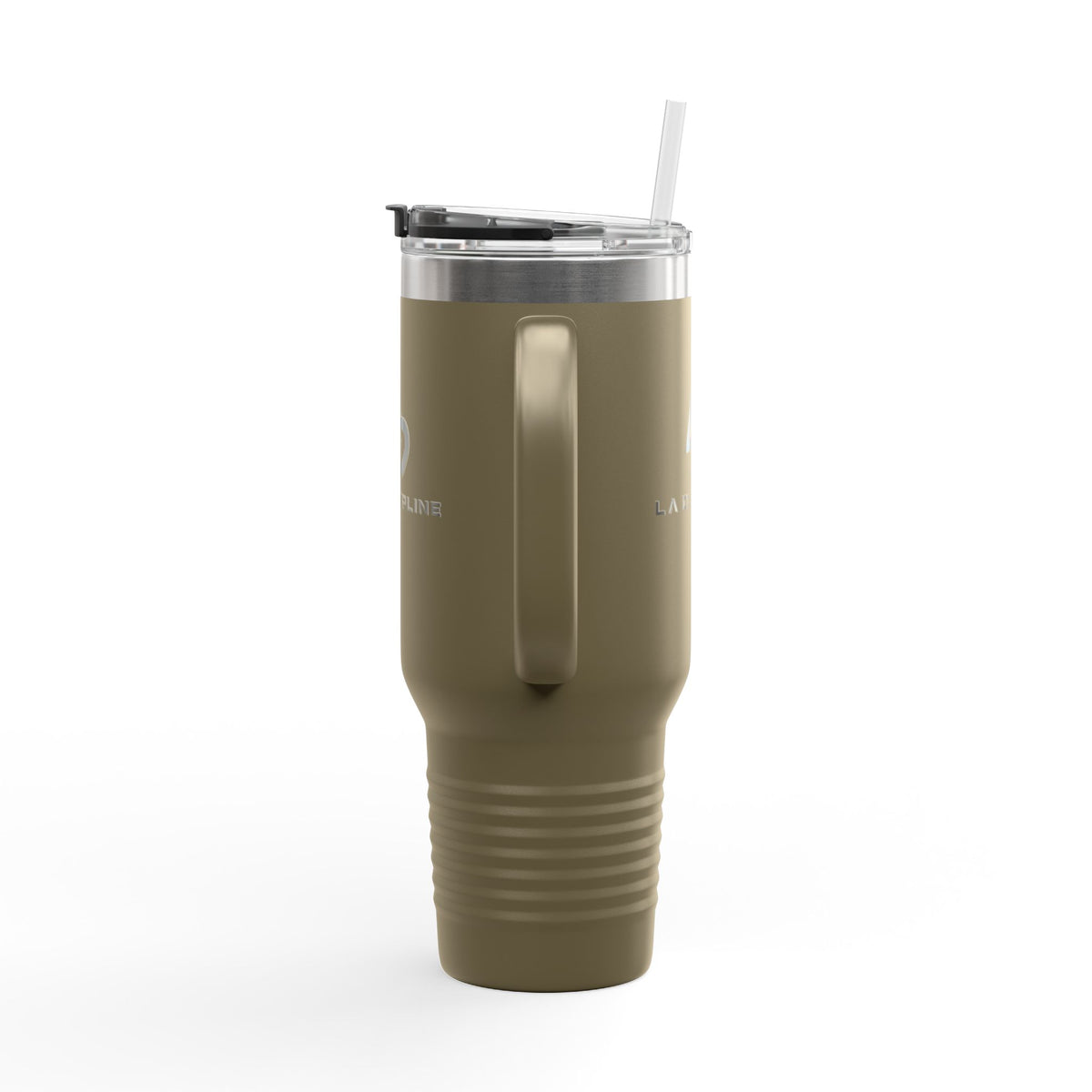 La Discipline 40oz Insulated Travel Mug – Large Stainless Steel Tumbler with Straw &amp; Handle Printify