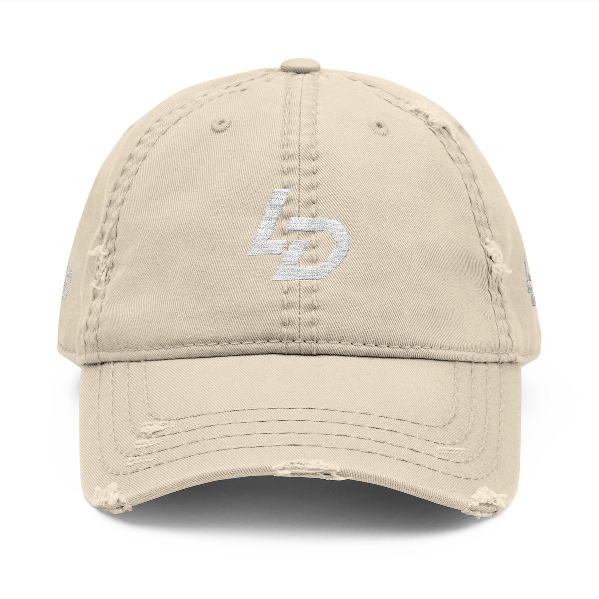 Distressed Embroidered Dad Hat — "LD" Logo &amp; "La Discipline" Back Printify