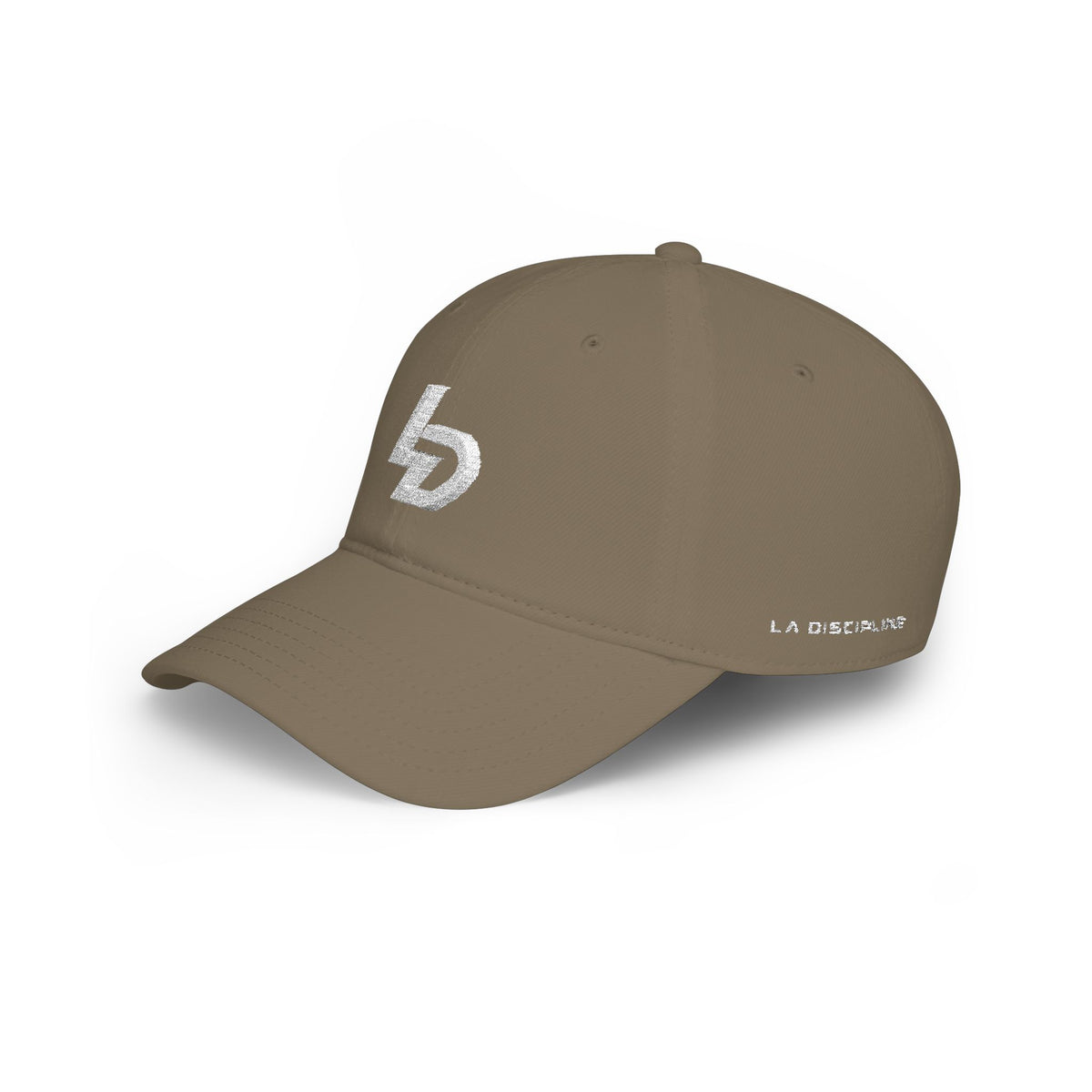 LD Embroidered Low Profile Baseball Cap — Red Minimalist Logo Hat Printify