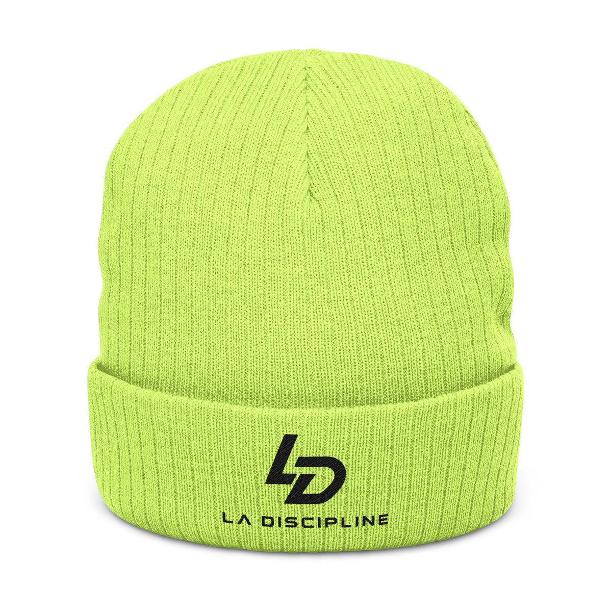 Embroidered Ribbed Beanie – La Discipline Logo Knit Cap Printify