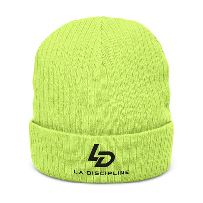 Embroidered Ribbed Beanie – La Discipline Logo Knit Cap Printify