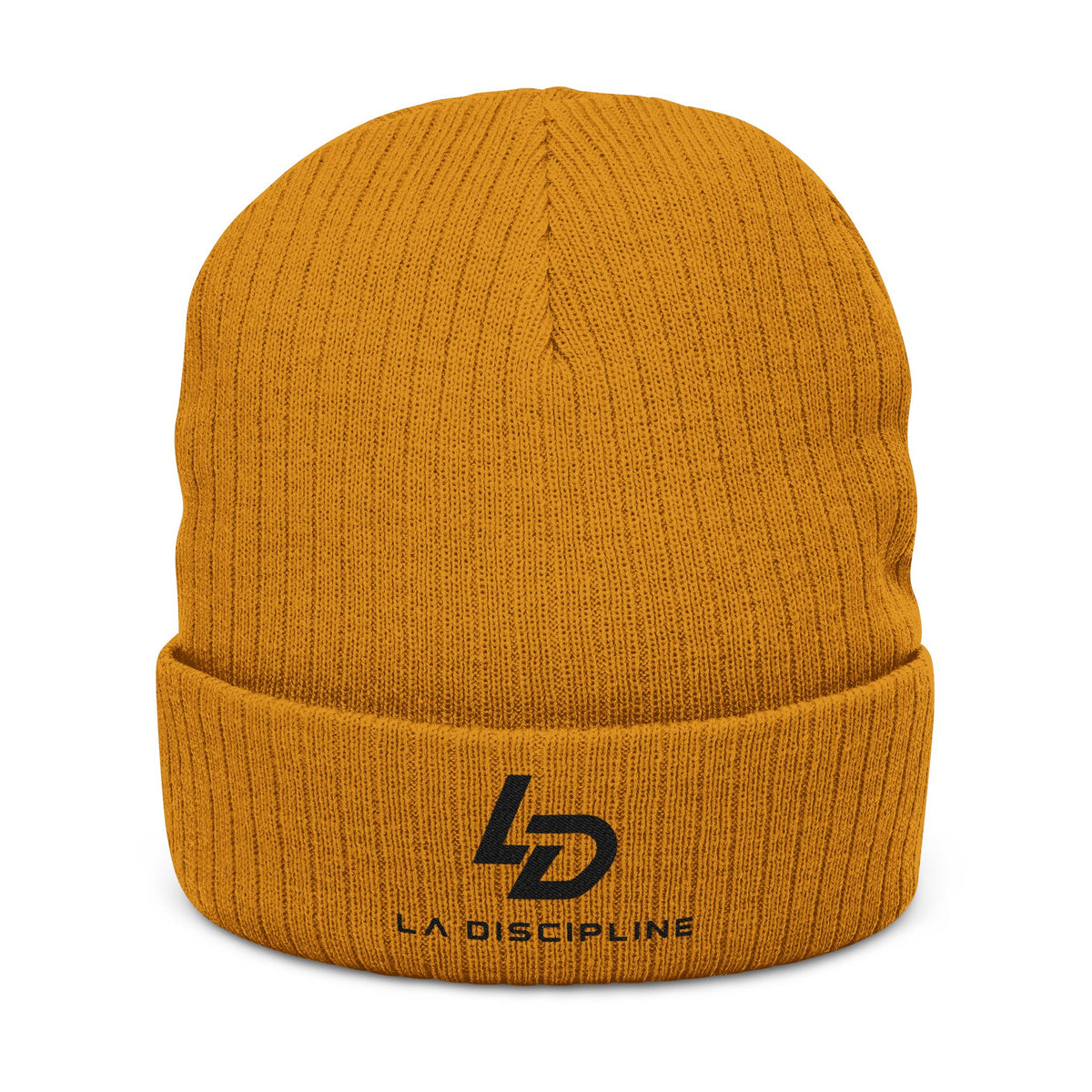 Embroidered Ribbed Beanie – La Discipline Logo Knit Cap Printify