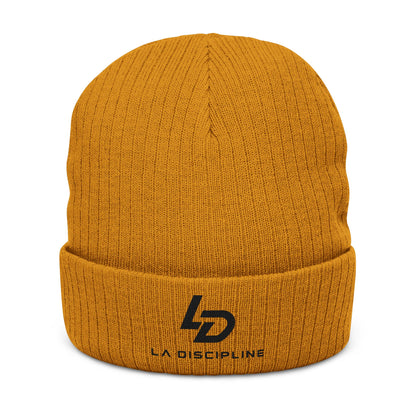 Embroidered Ribbed Beanie – La Discipline Logo Knit Cap Printify