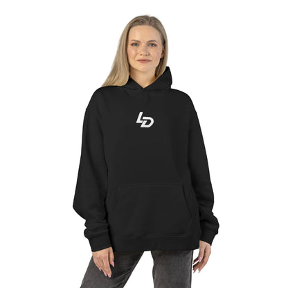 Minimal LD Logo Hoodie — Black Casual Streetwear Hoodie Printify