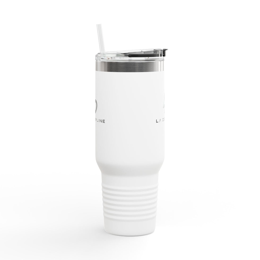 La Discipline 40oz Insulated Travel Mug – Large Stainless Steel Tumbler with Straw &amp; Handle Printify