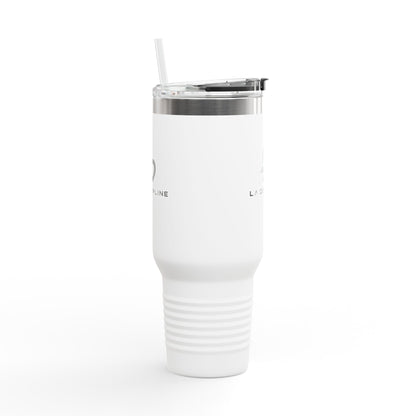 La Discipline 40oz Insulated Travel Mug – Large Stainless Steel Tumbler with Straw &amp; Handle Printify