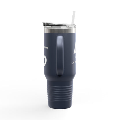 La Discipline 40oz Insulated Travel Mug — Large Stainless Steel Tumbler with Handle &amp; Straw Printify