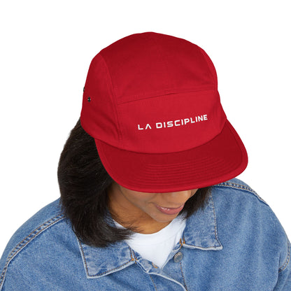 Embroidered 5-Panel Cap — "LA DISCIPLINE" Minimal Logo Printify