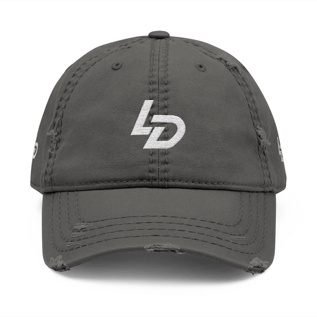 Distressed Embroidered Dad Hat — "LD" Logo &amp; "La Discipline" Back Printify