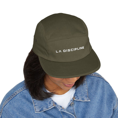 Embroidered 5-Panel Cap — "LA DISCIPLINE" Minimal Logo Printify