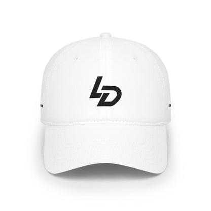 LD Logo Low-Profile Baseball Cap — Minimalist Red Hat with &